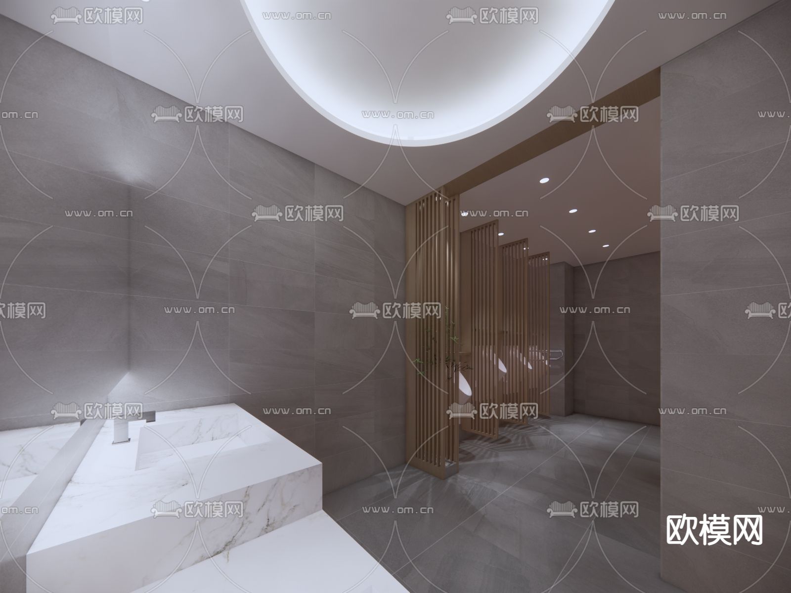 公共卫生间 洗手间su模型