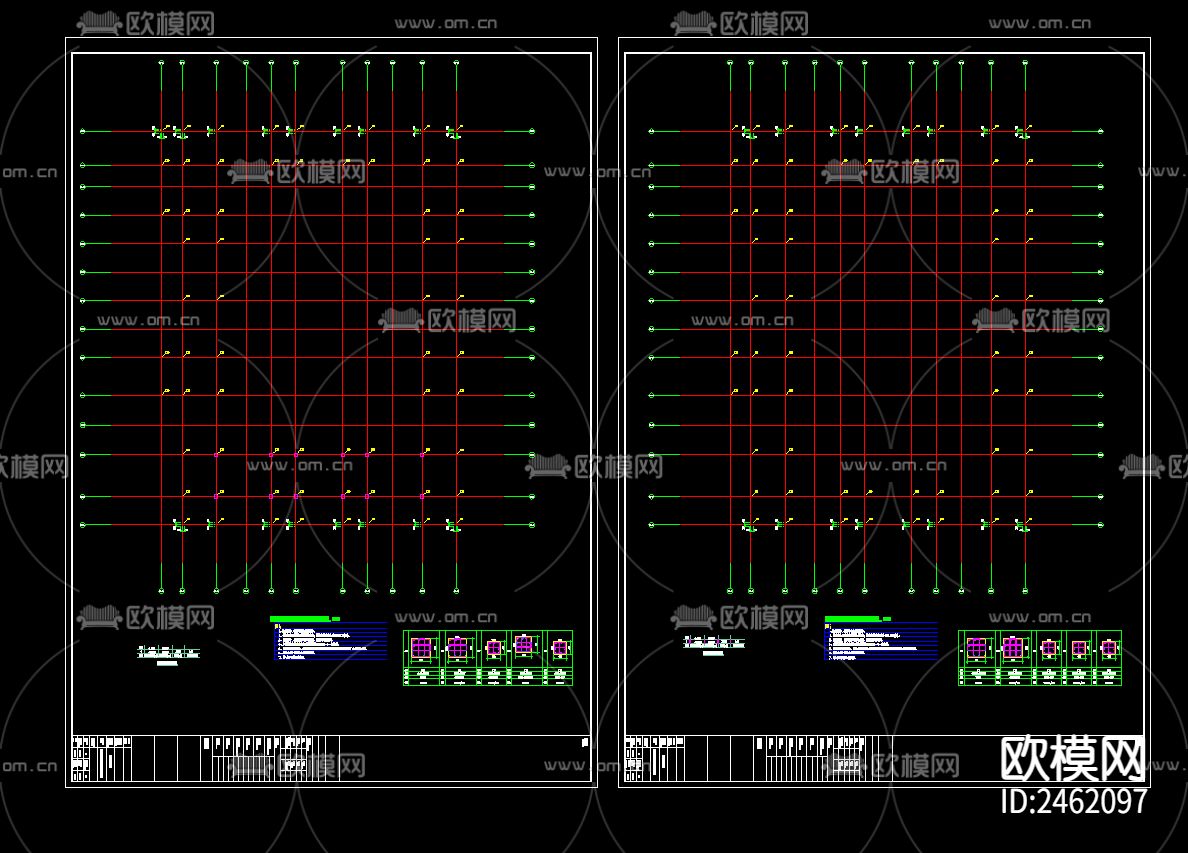 校园工程一层花架CAD施工图下载（渲染图6）