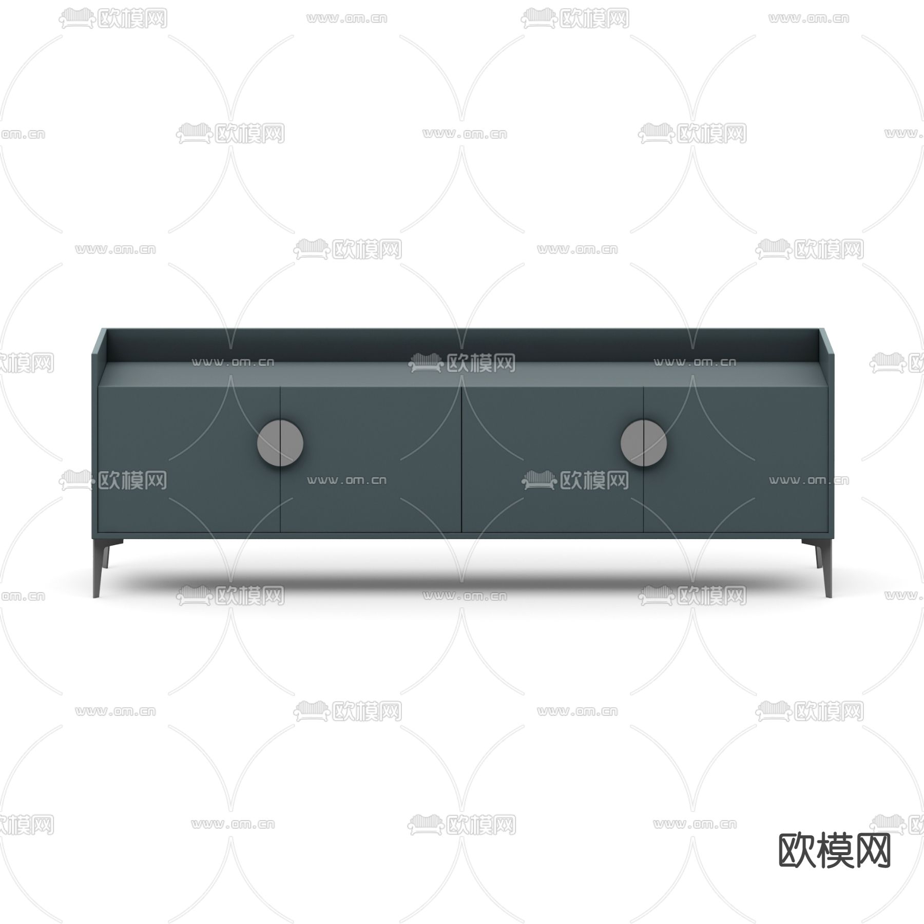 现代极简创意实木电视柜免费3d模型下载