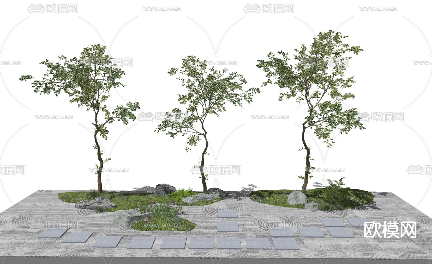 景观树 树木 大树su模型下载（渲染图2）