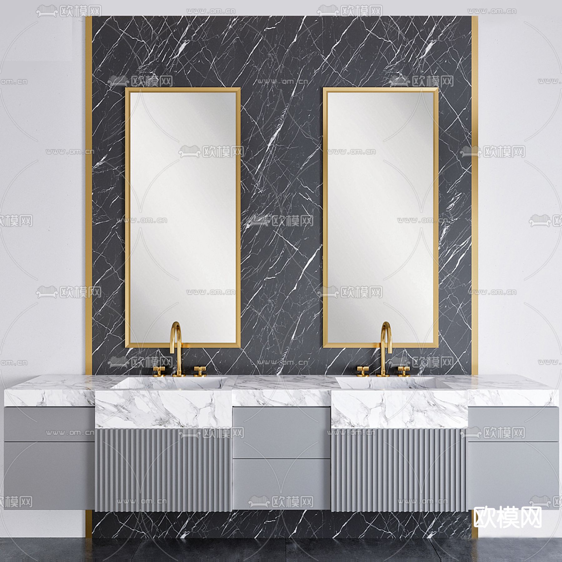 现代浴室柜3d模型下载