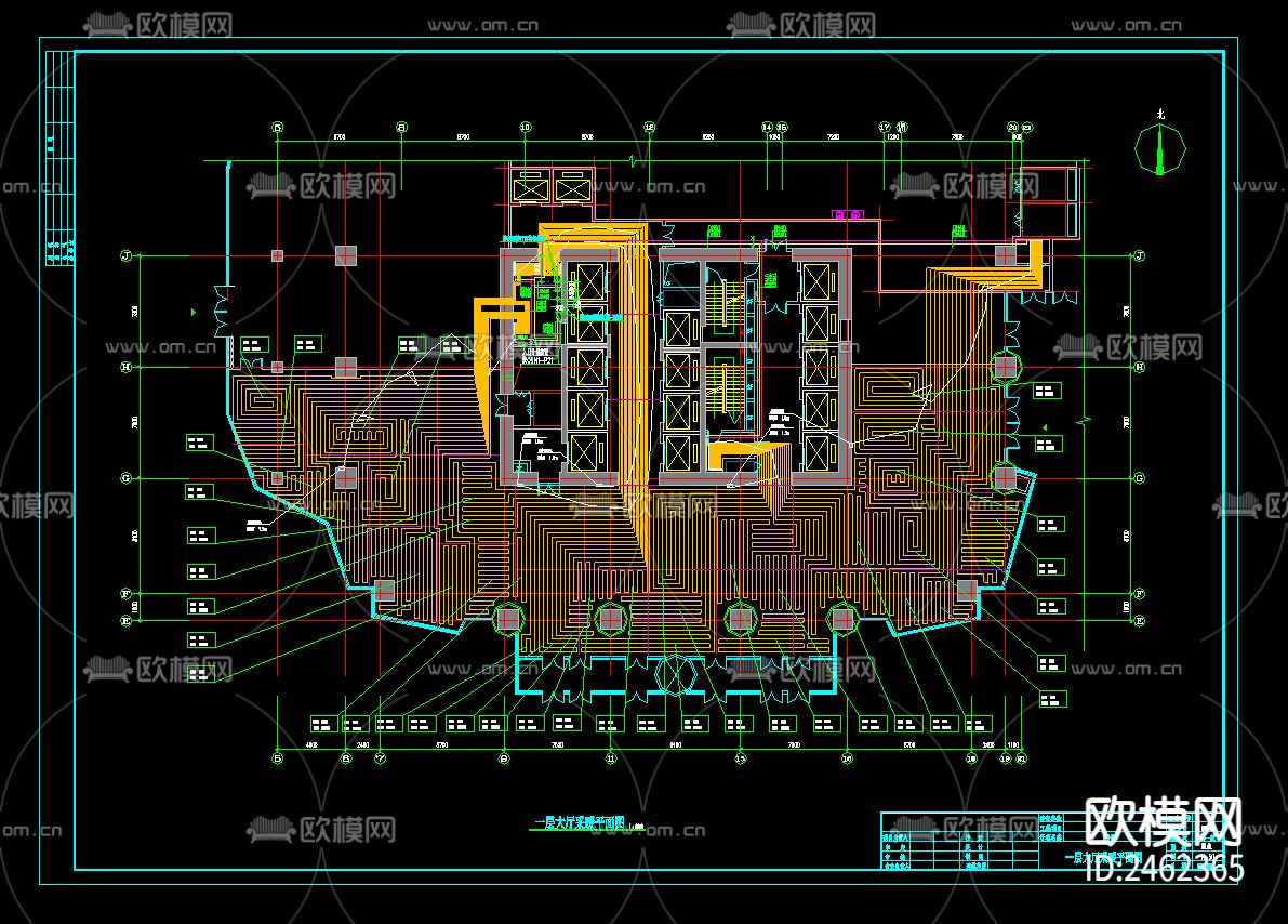 三十九超高层写字楼暖通CAD施工图下载（渲染图8）