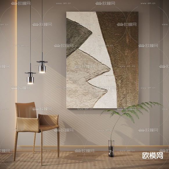 装饰画 抽象画 挂画3d模型下载