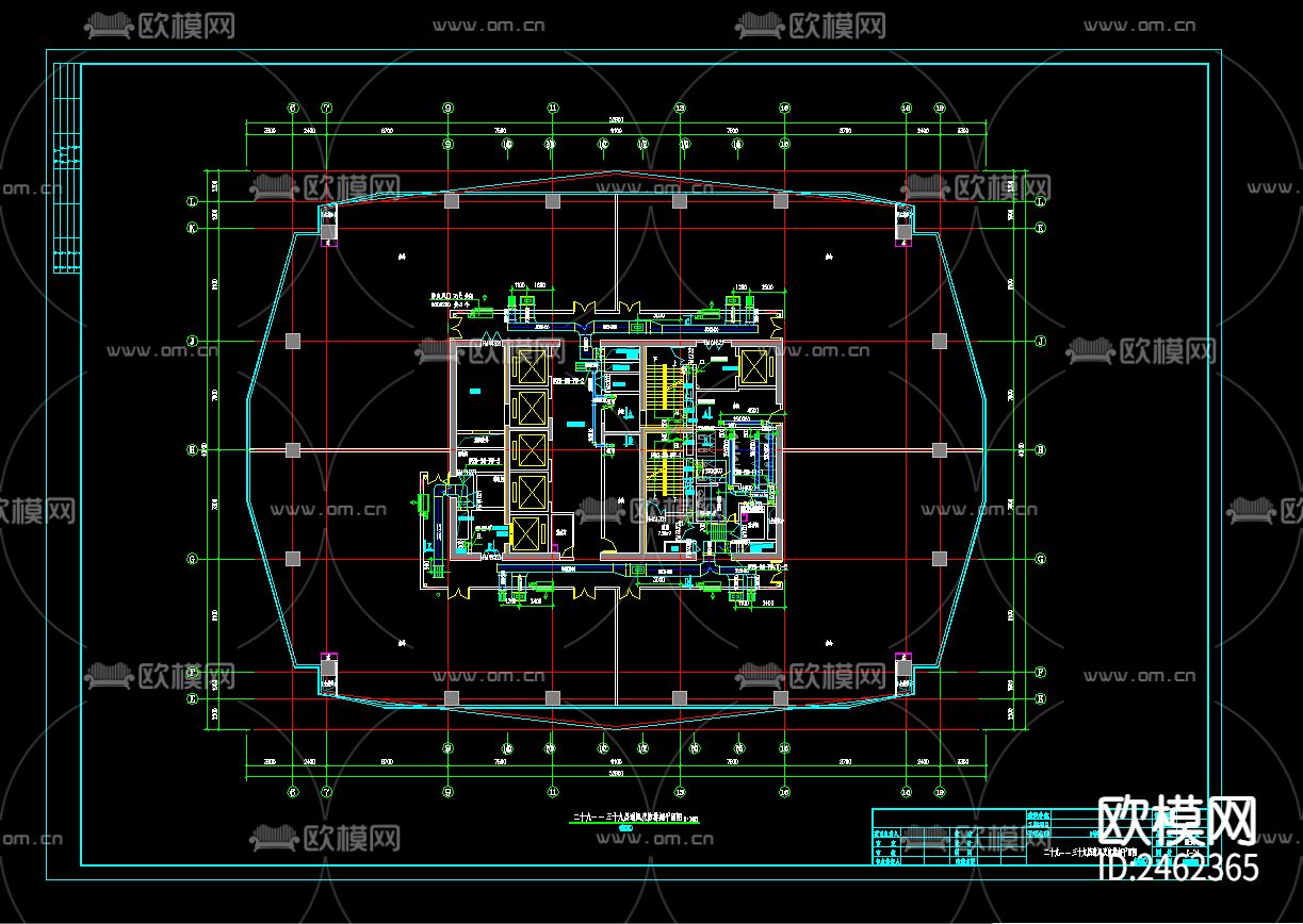 三十九超高层写字楼暖通CAD施工图下载（渲染图4）