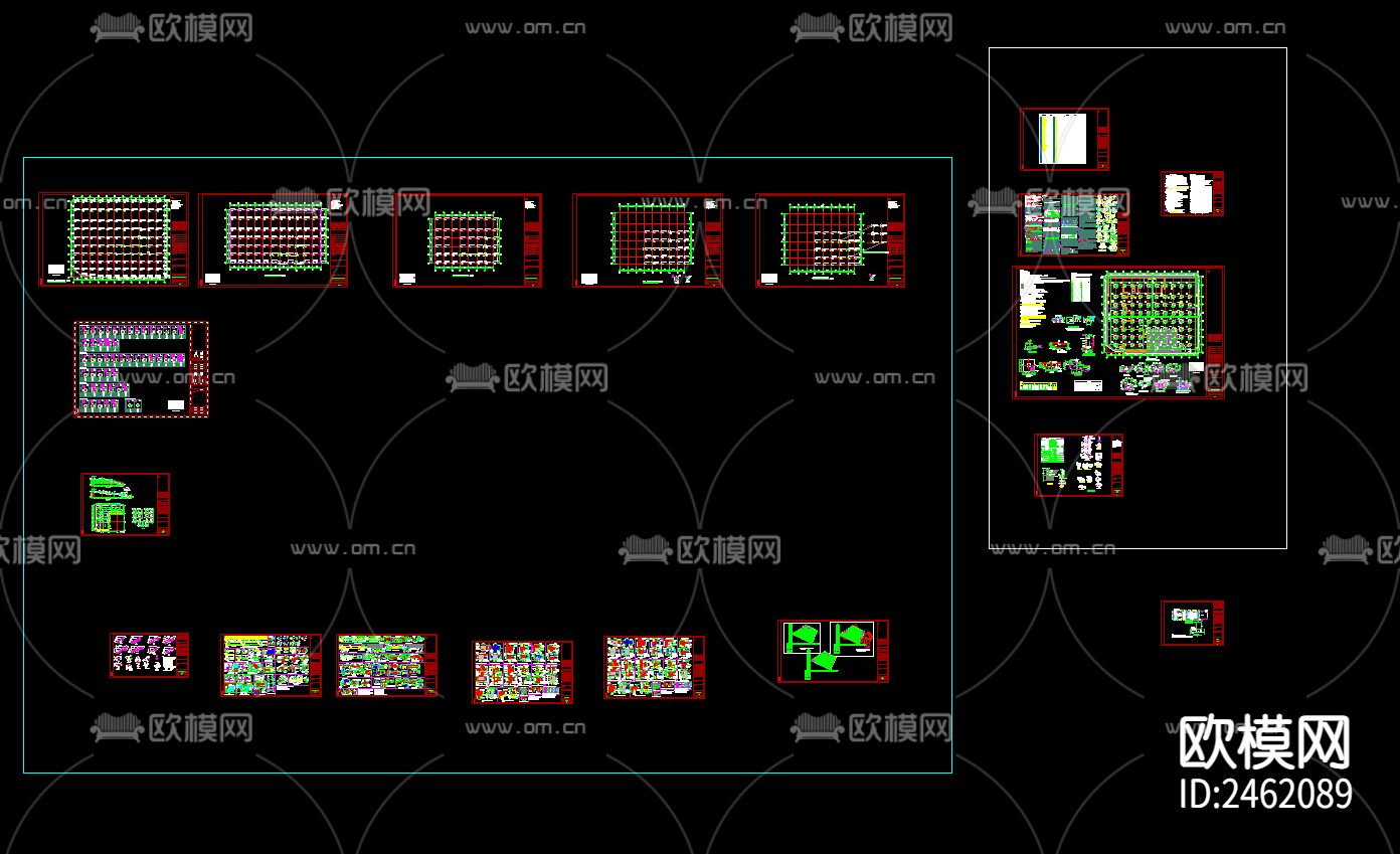 三层框架结构省级档案馆CAD施工图下载（渲染图1）