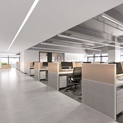  敞开式办公区 办公室su模型 