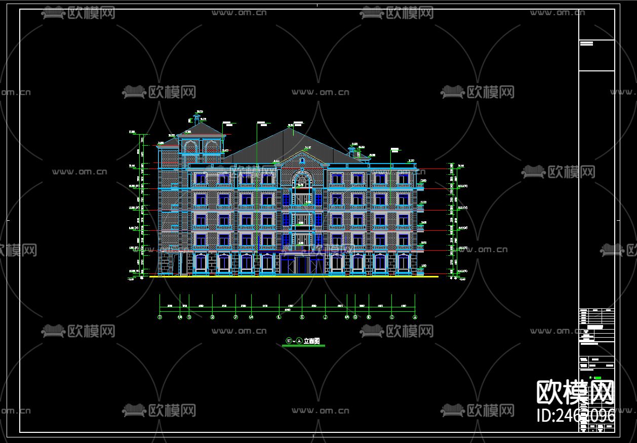 某地接待中心大楼CAD施工图下载（渲染图2）