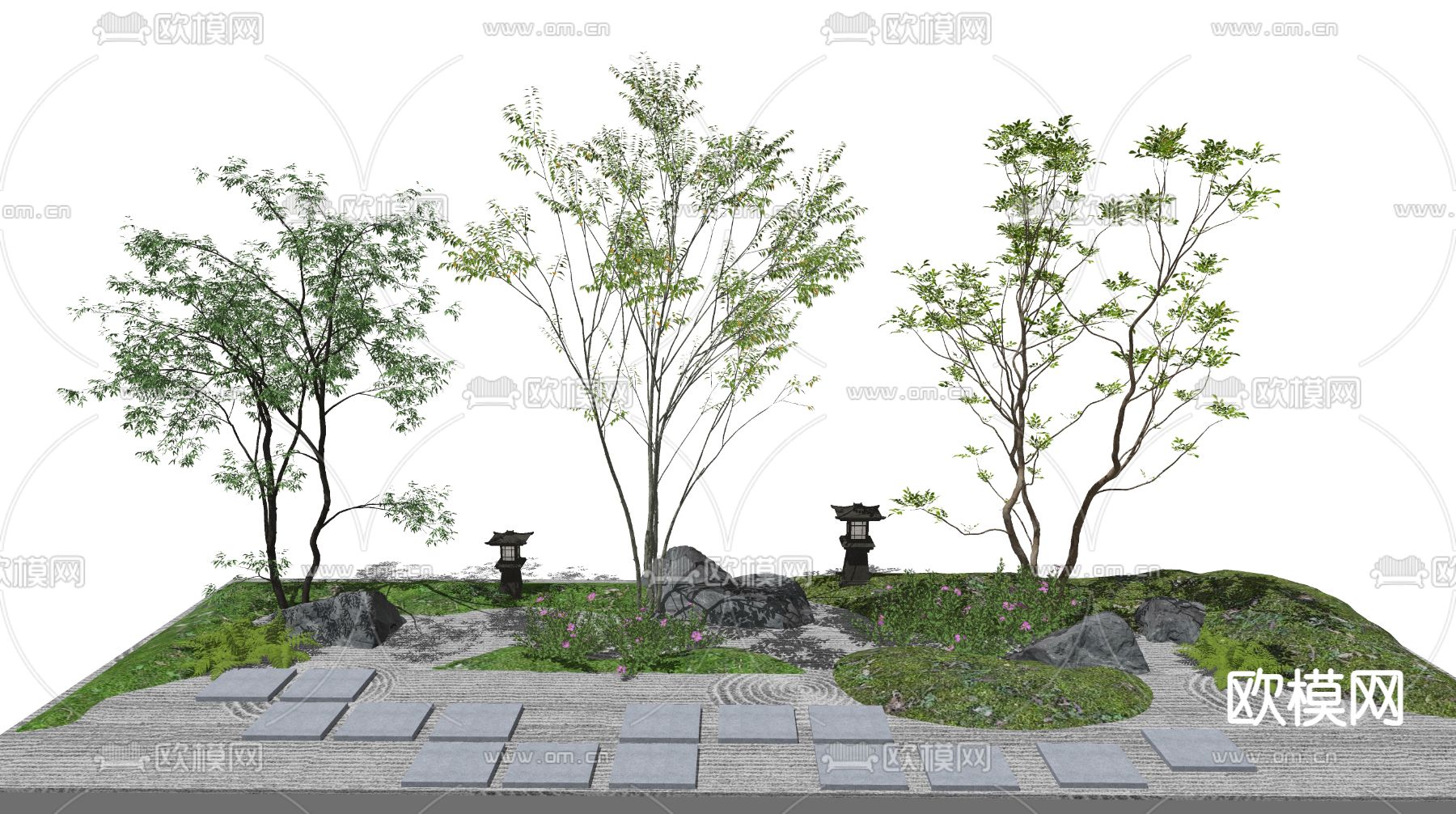 景观树 树木 大树su模型下载（渲染图3）