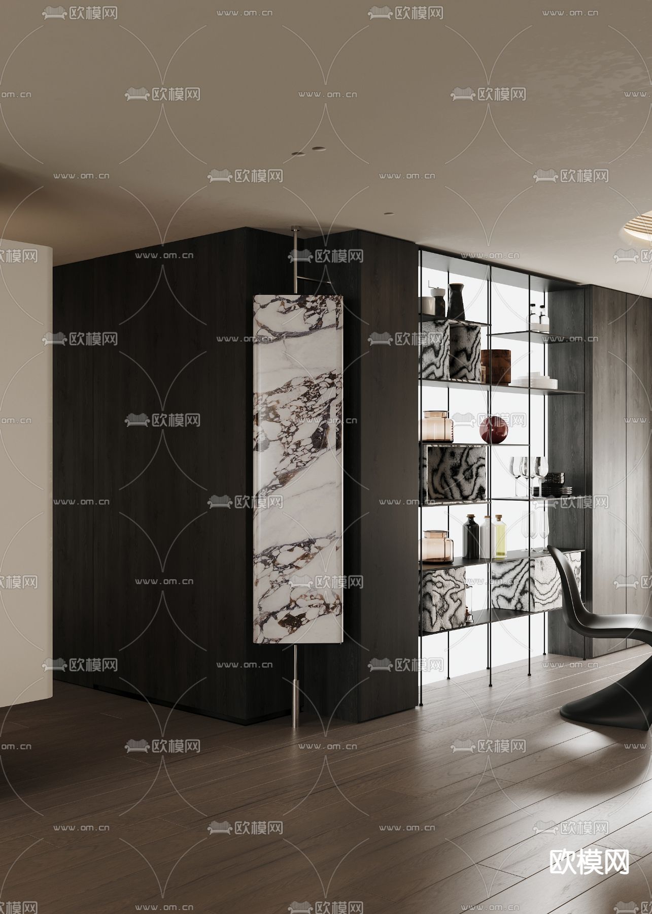 法式客餐厅3d模型下载（渲染图4）