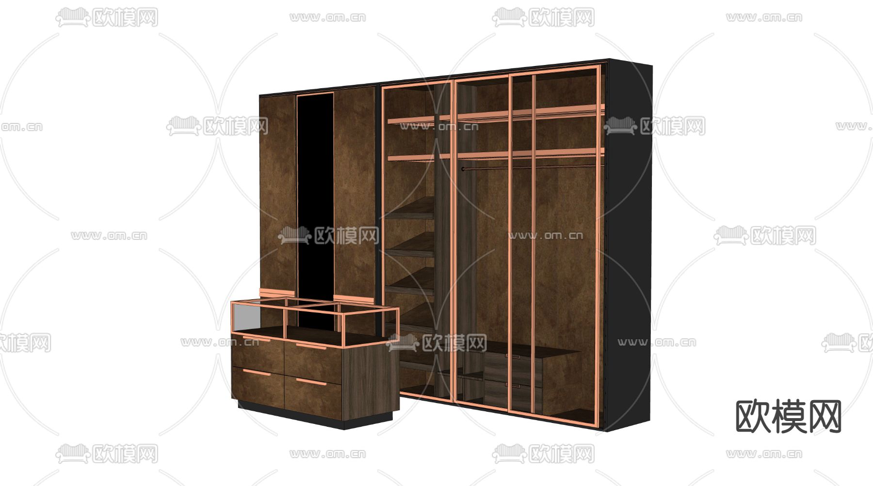 轻奢衣柜su模型下载（渲染图3）