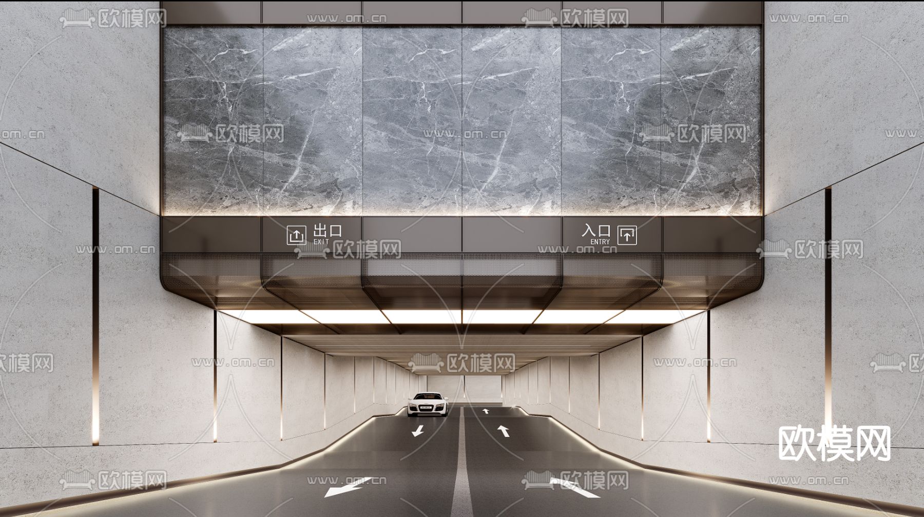 停车库入口 停车场3d模型