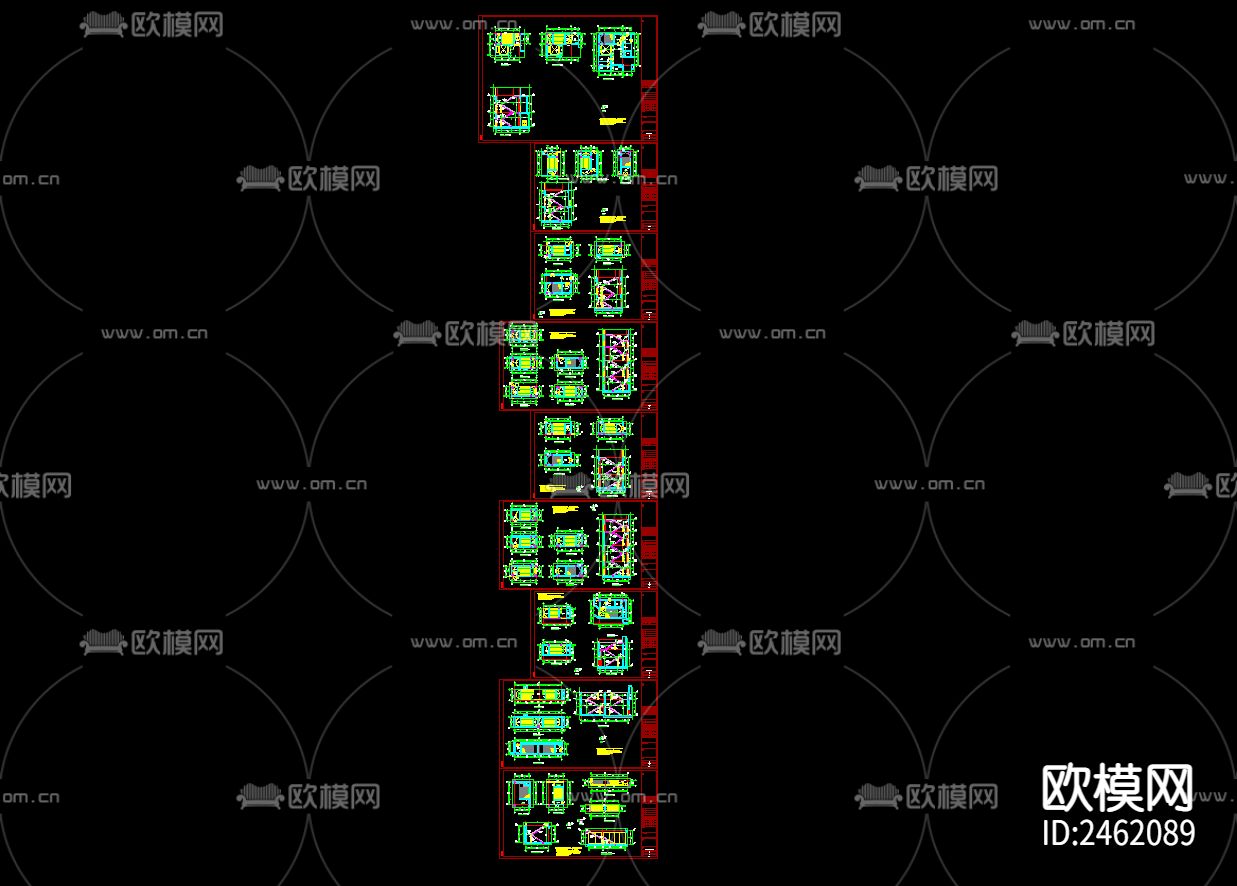 三层框架结构省级档案馆CAD施工图下载（渲染图2）