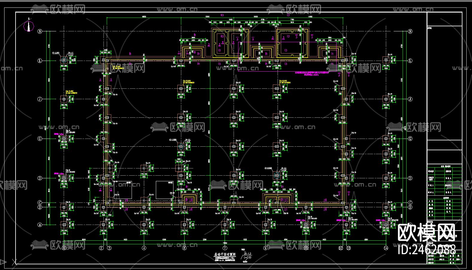 单层钢混结构综合试验厂房CAD施工图下载（渲染图2）