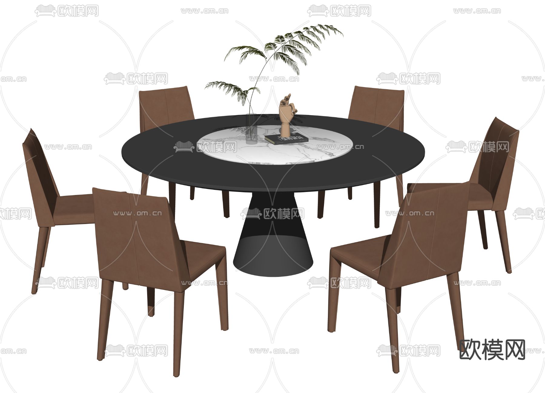 Cassina 餐桌椅su模型下载（渲染图2）