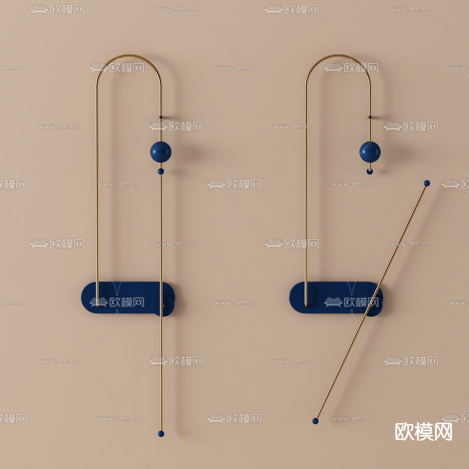 现代轻奢创意壁饰免费3d模型下载