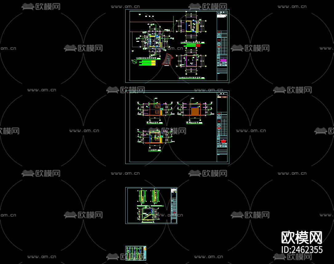 某小区垃圾站建筑CAD施工图下载（渲染图1）