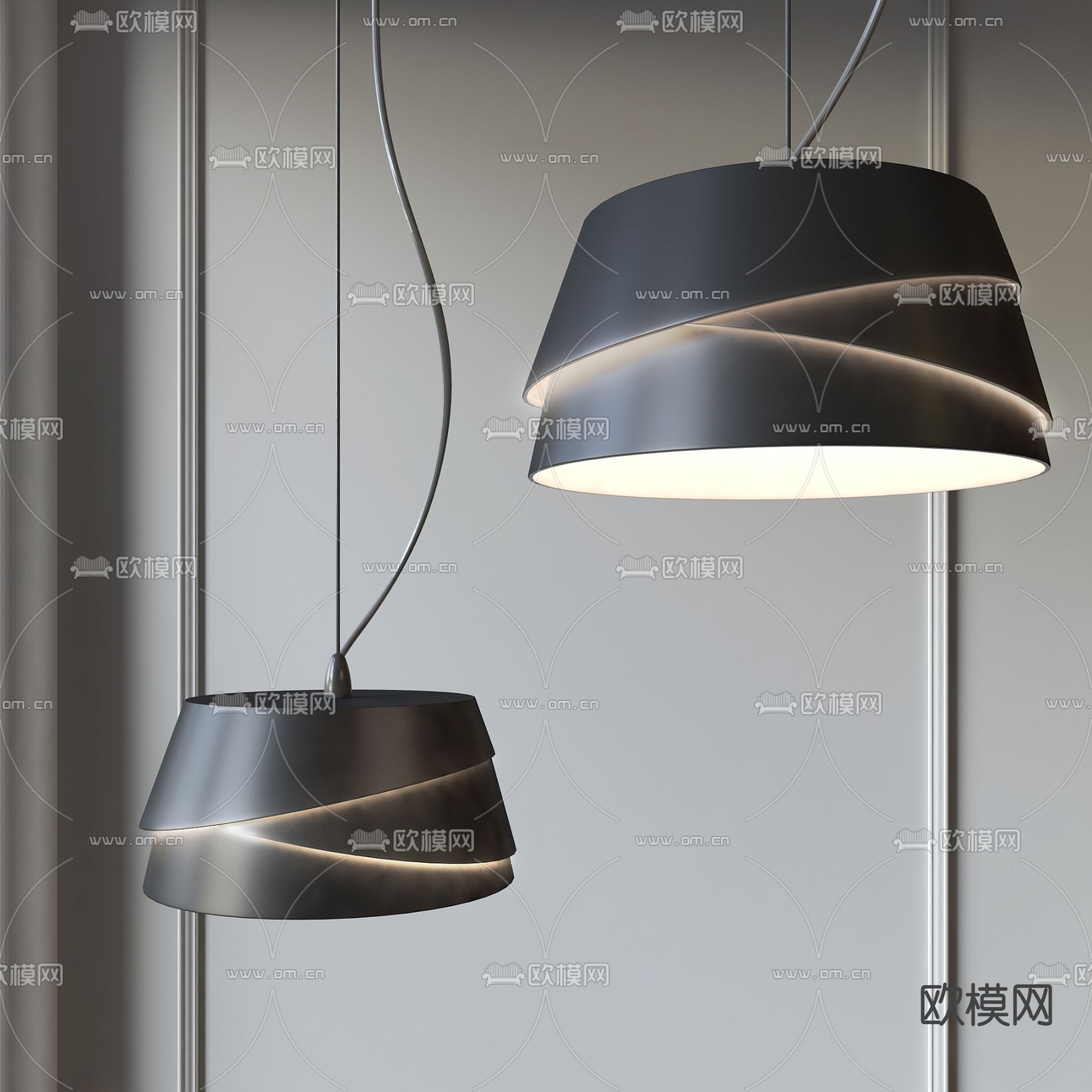 现代艺术吊灯3d模型下载_ID12287914_3dmax免费模型-欧模网