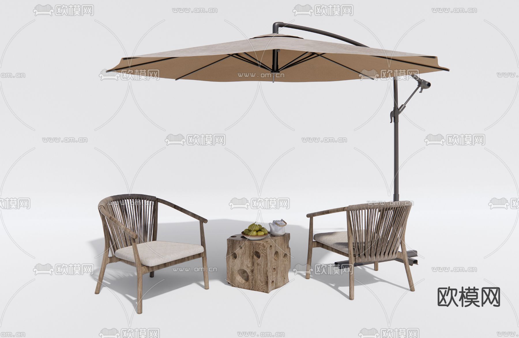 侘寂户外椅子3d模型下载