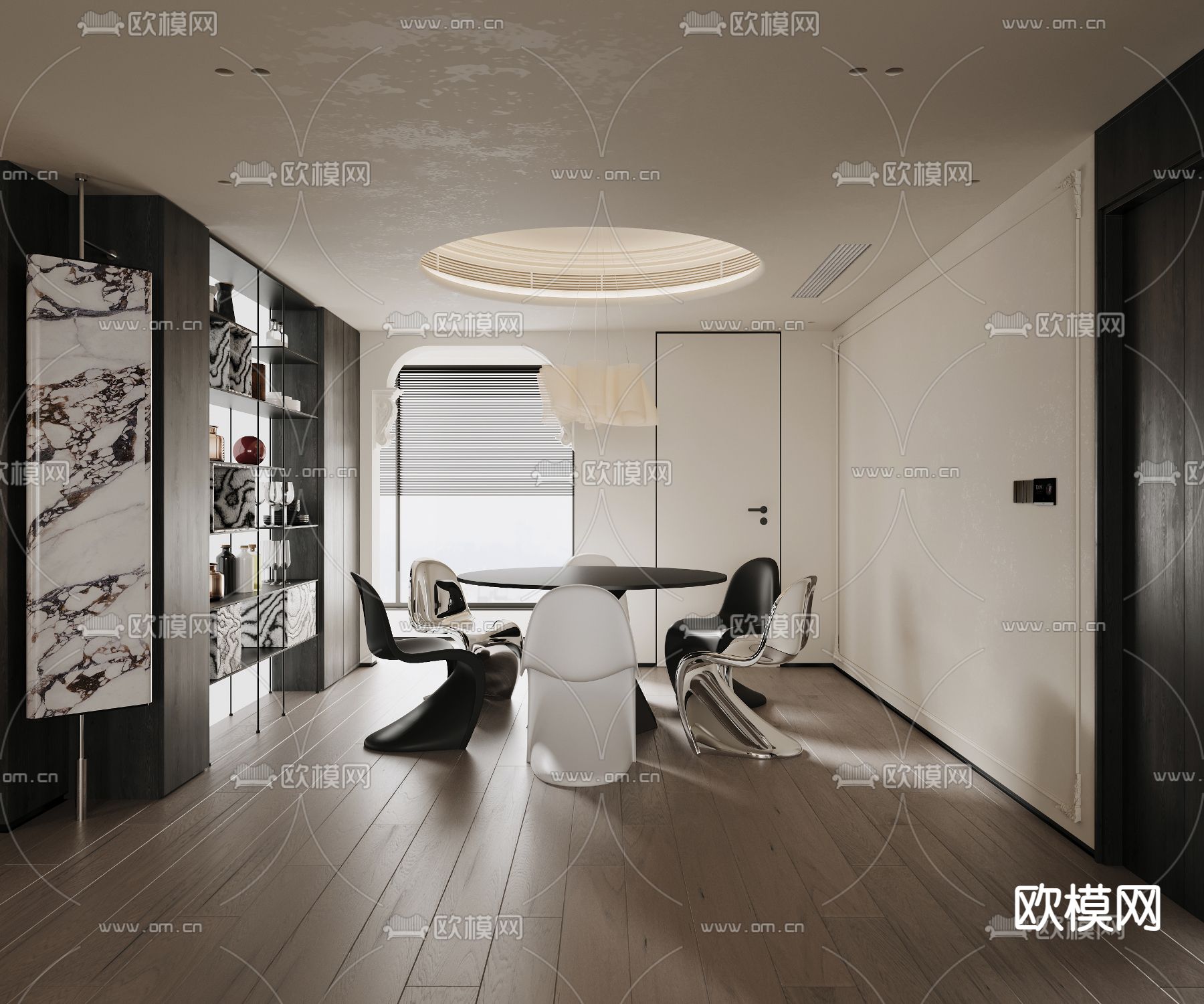 法式客餐厅3d模型下载（渲染图5）