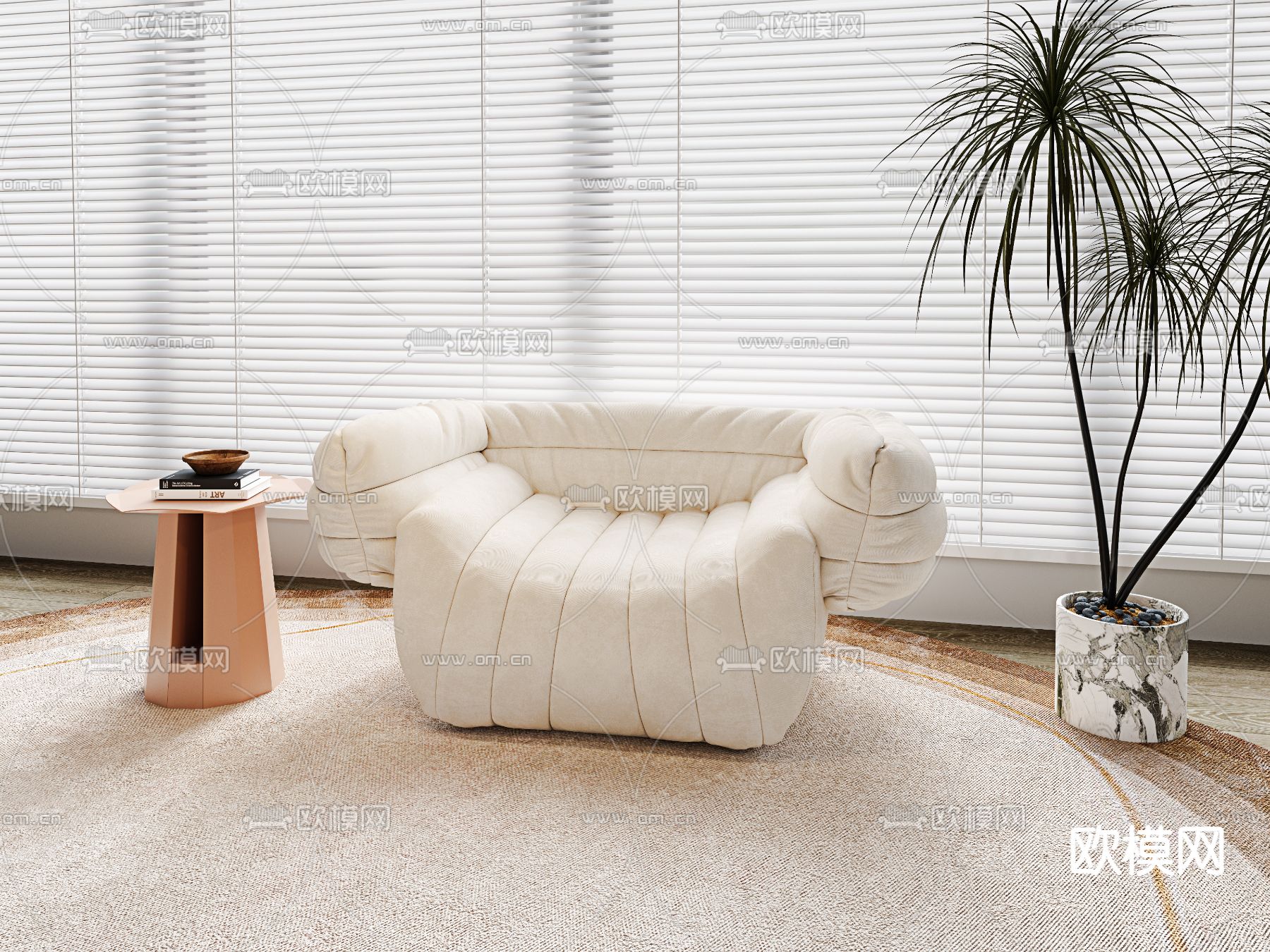 法式单人沙发3d模型下载