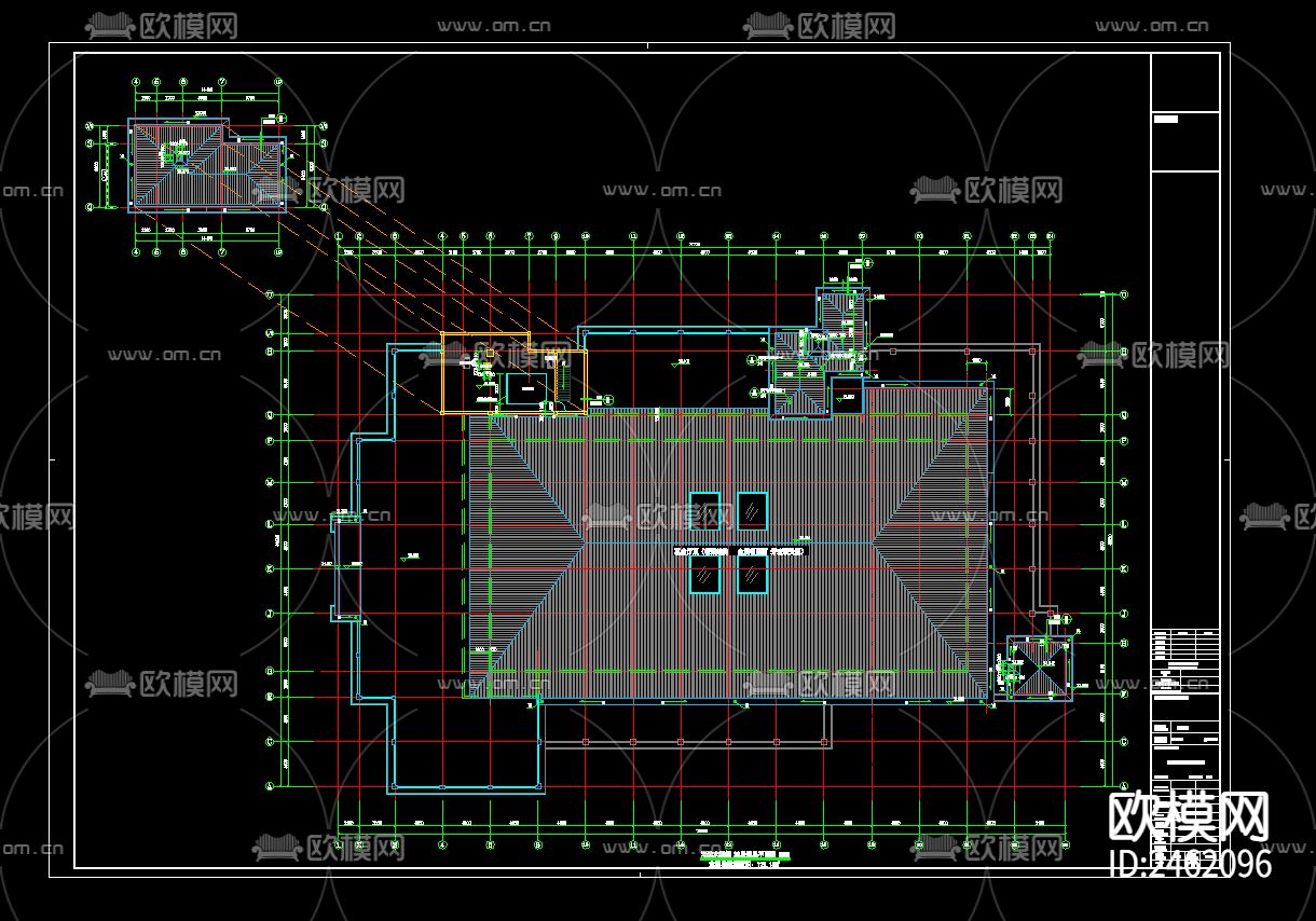 某地接待中心大楼CAD施工图下载（渲染图5）