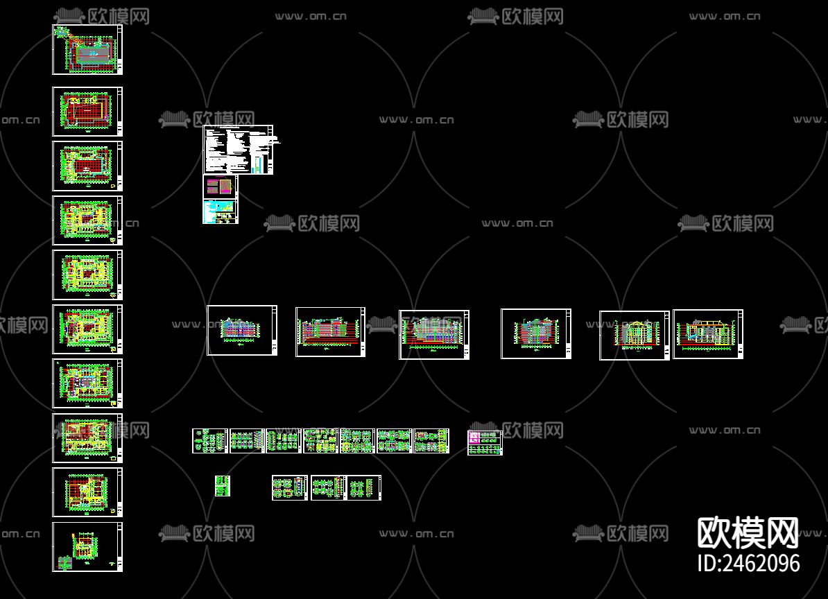 某地接待中心大楼CAD施工图下载（渲染图1）