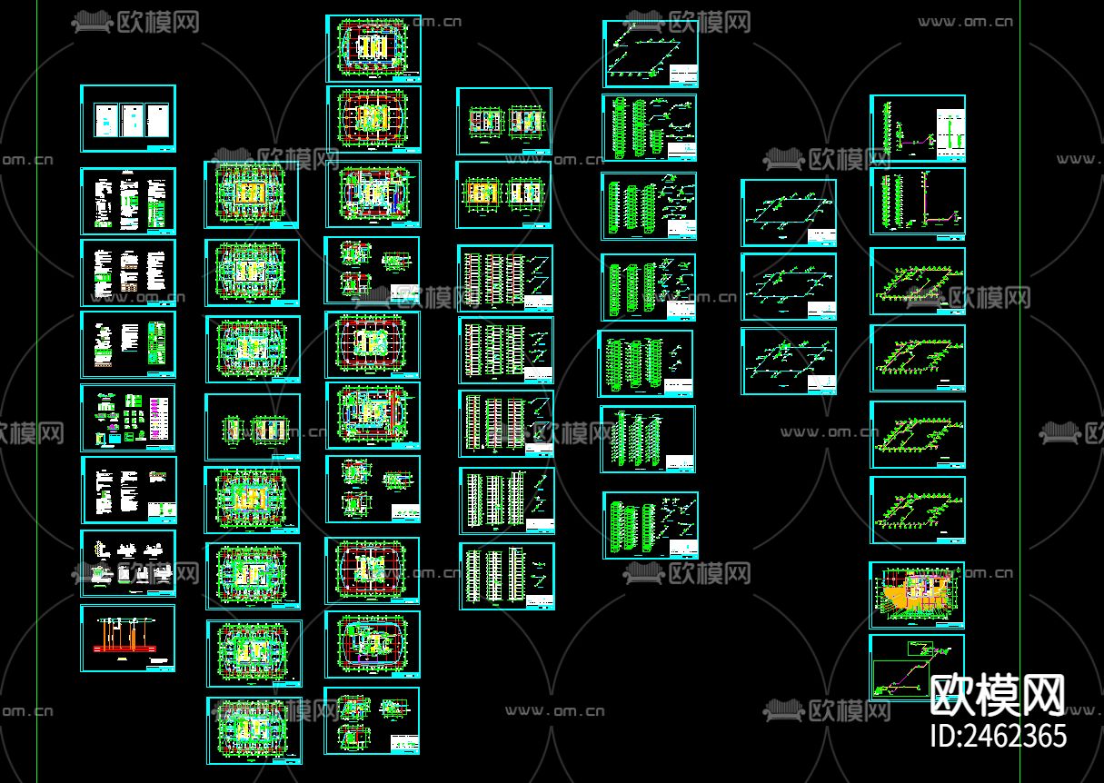 三十九超高层写字楼暖通CAD施工图下载（渲染图1）