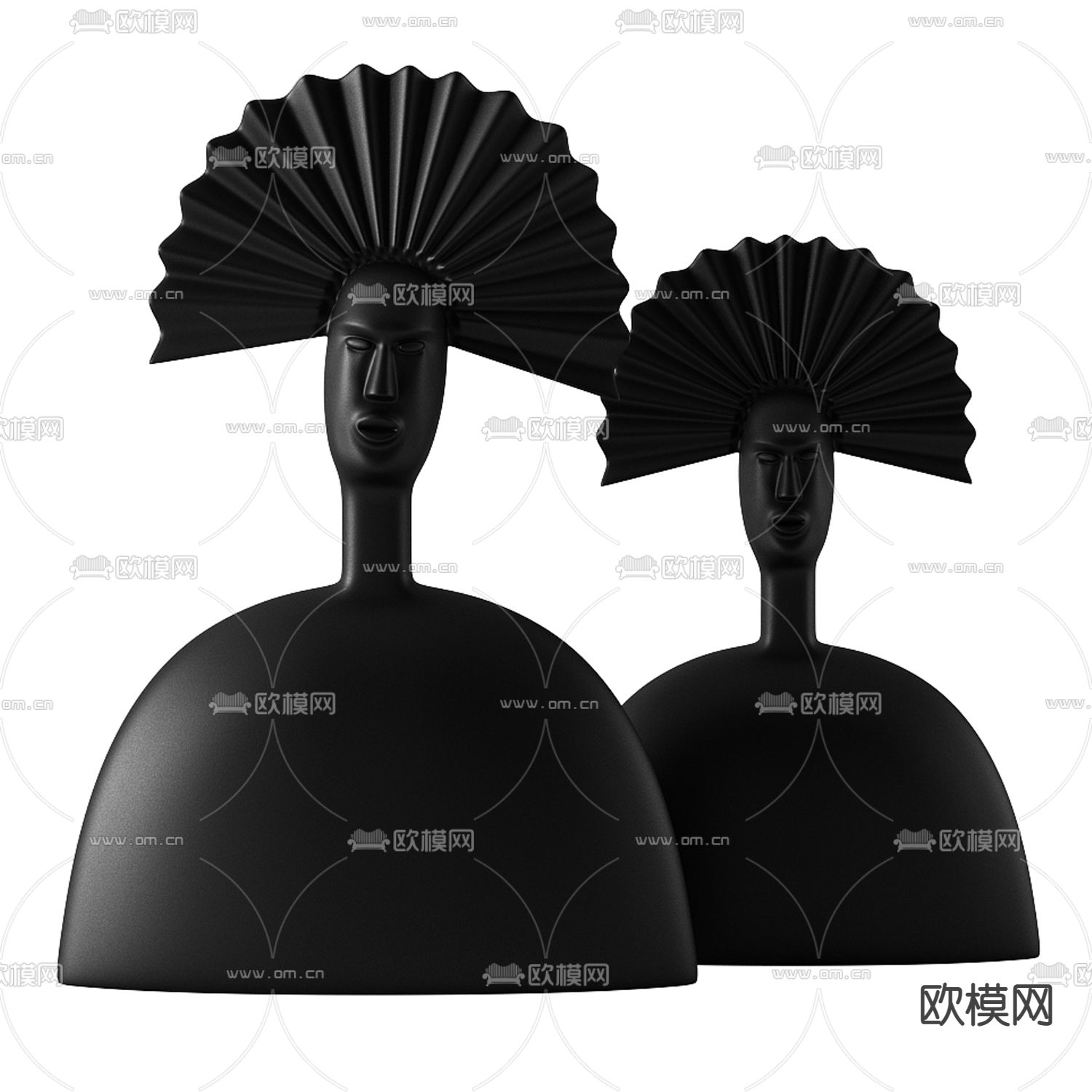 现代简约抽象人像摆件免费3d模型下载