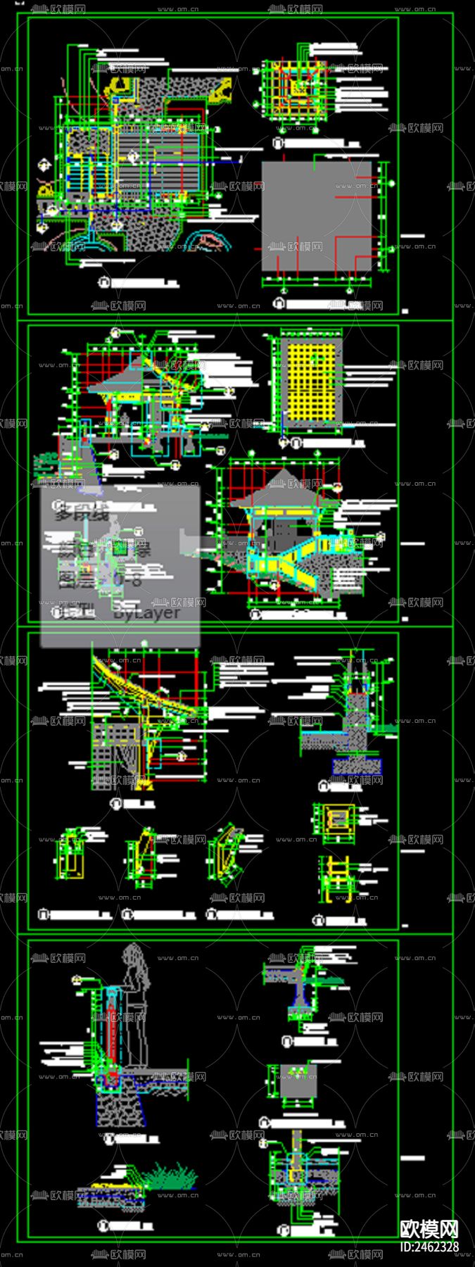 特色景亭CAD施工图下载（渲染图1）