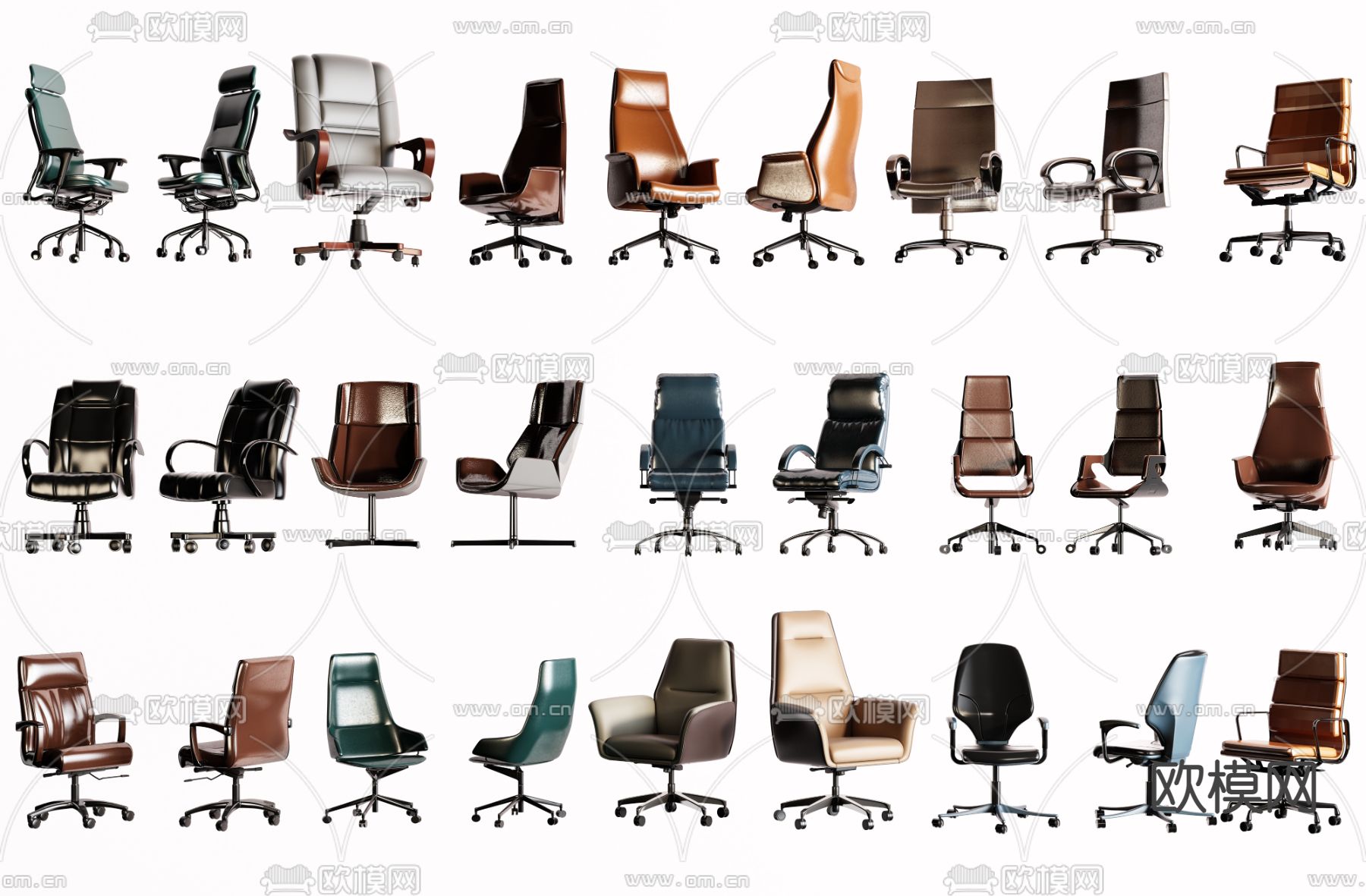 现代办公椅 大班椅 职员椅3d模型下载