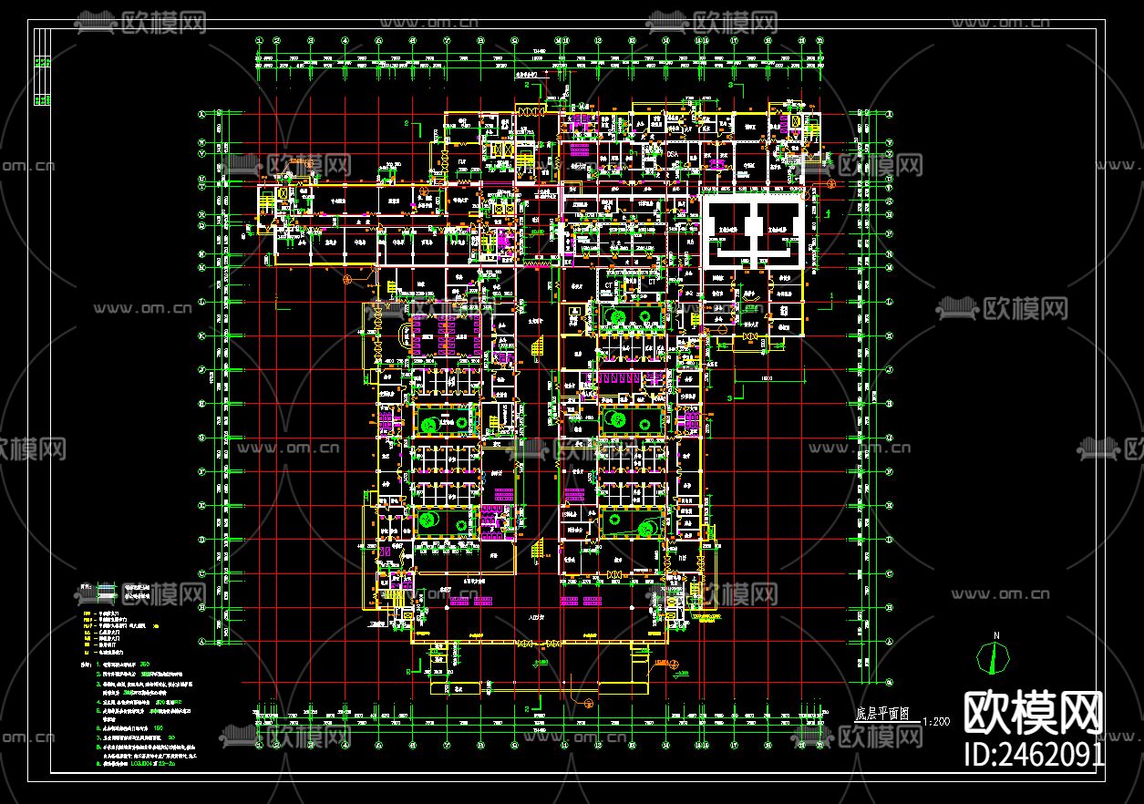 某地综合医院建筑CAD施工图下载（渲染图3）
