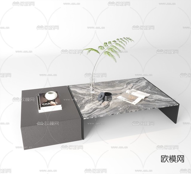 现代大理石茶几3d模型下载