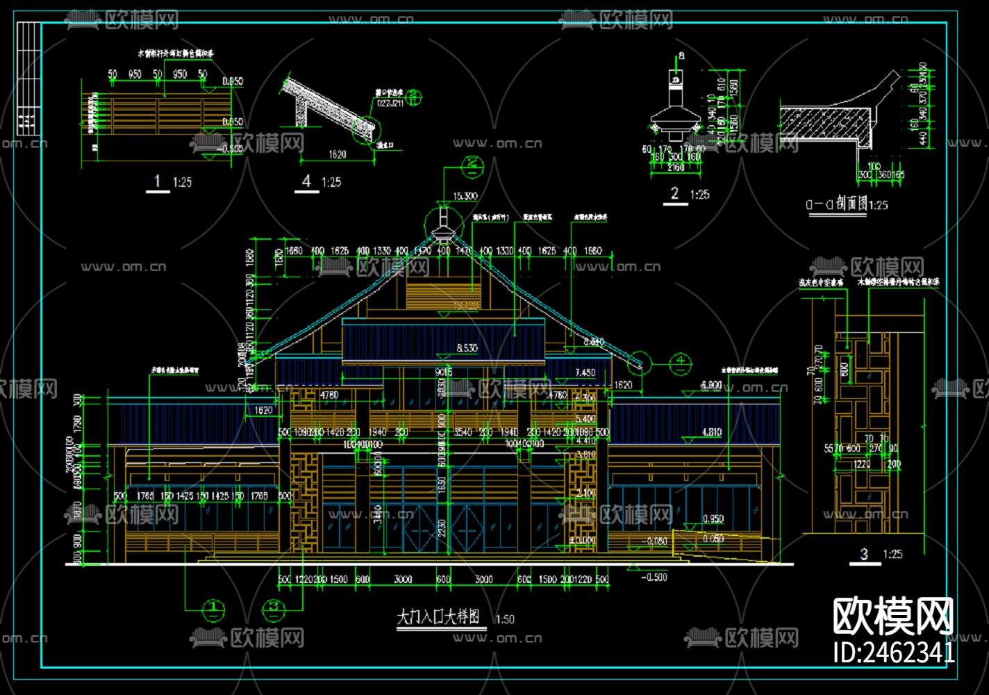高速公路服务区CAD施工图下载（渲染图7）