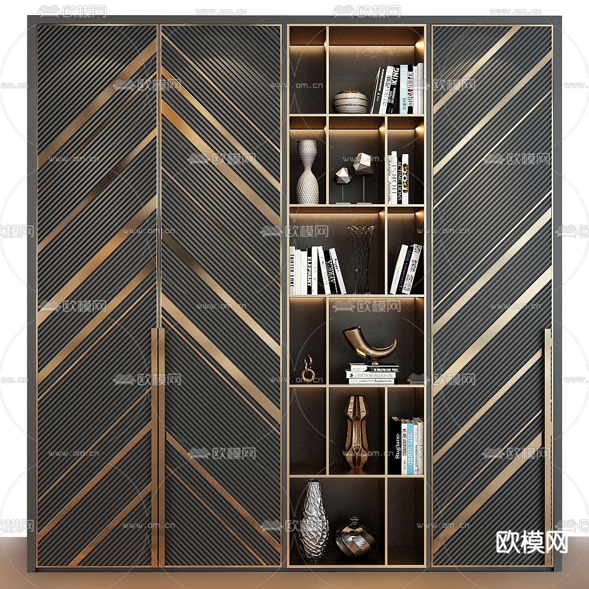 轻奢装饰柜3d模型下载