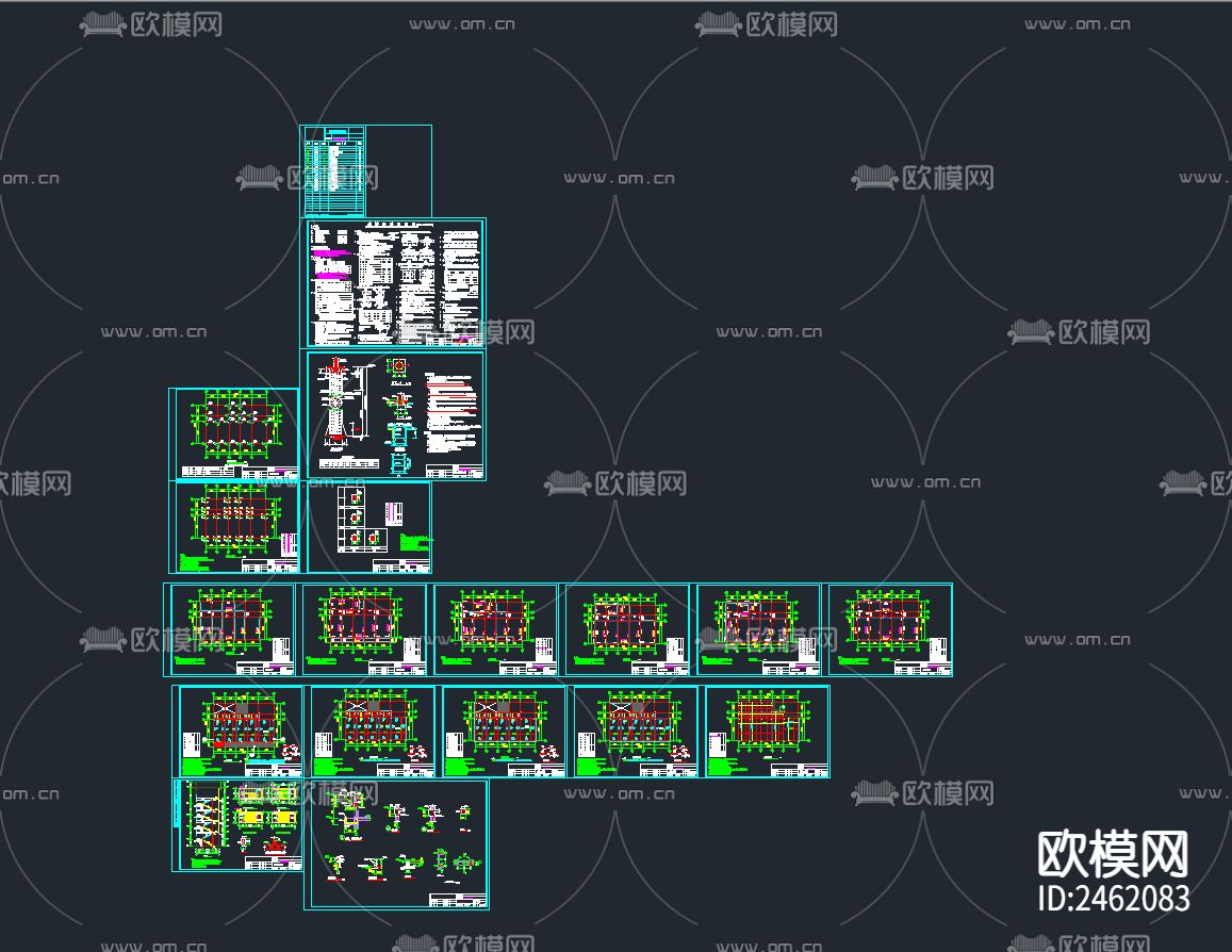 某党员活动中心CAD施工图下载（渲染图6）