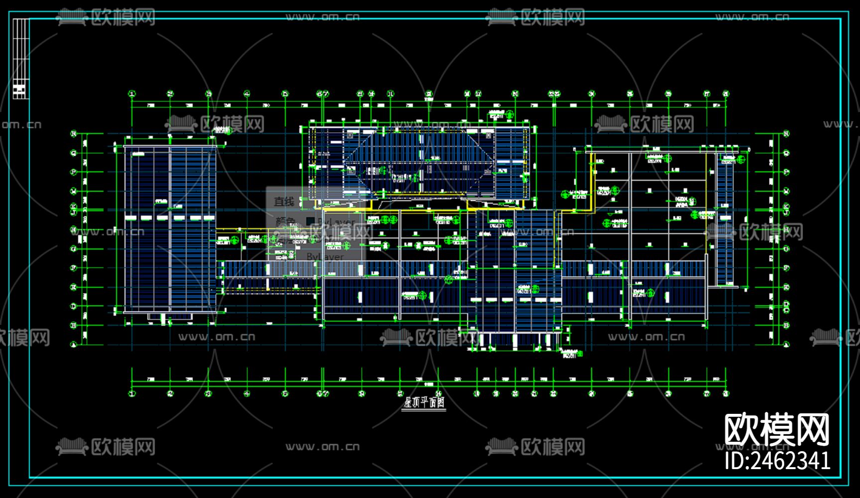 高速公路服务区CAD施工图下载（渲染图8）