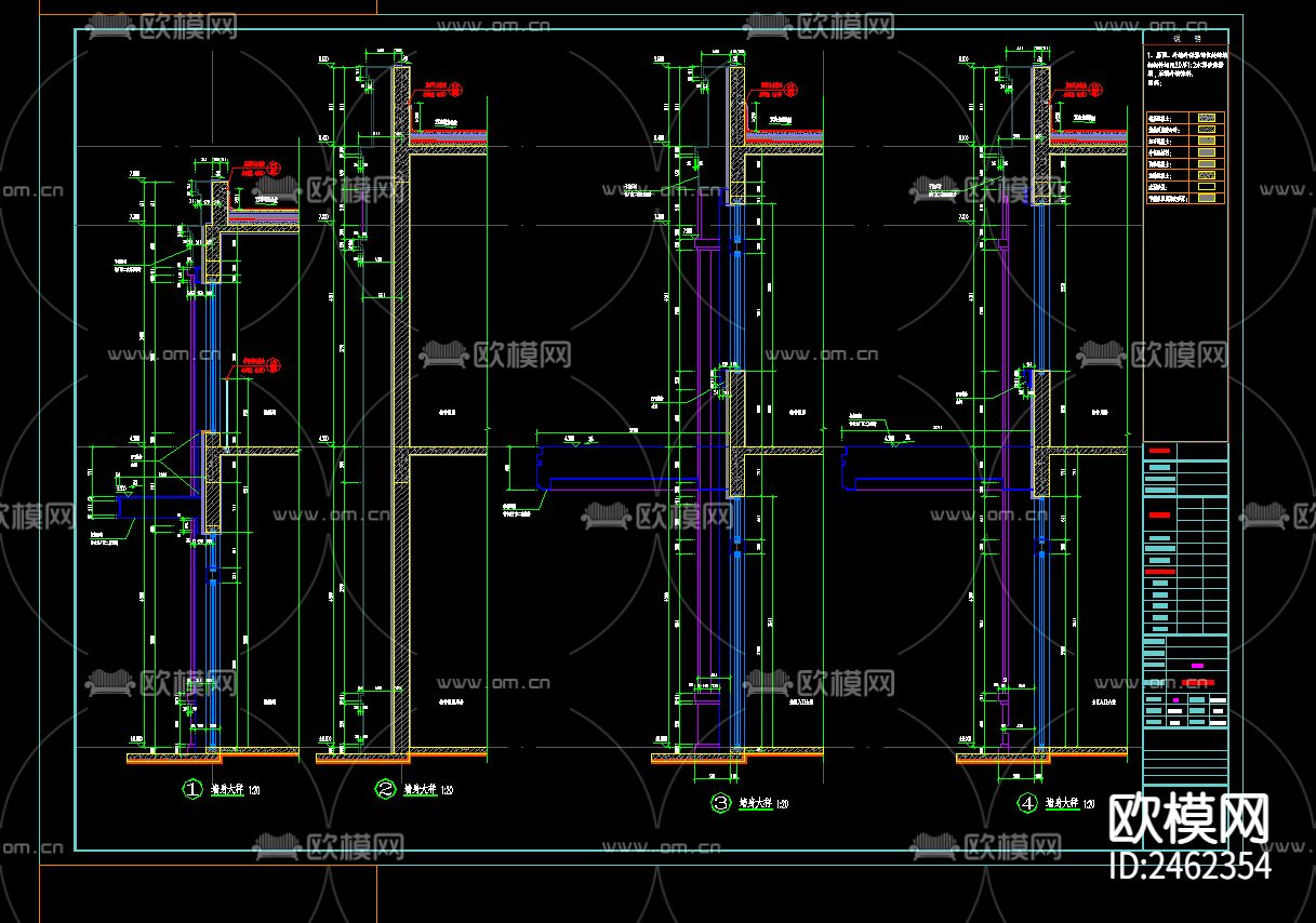 某小区北区入口建筑CAD施工图下载（渲染图7）