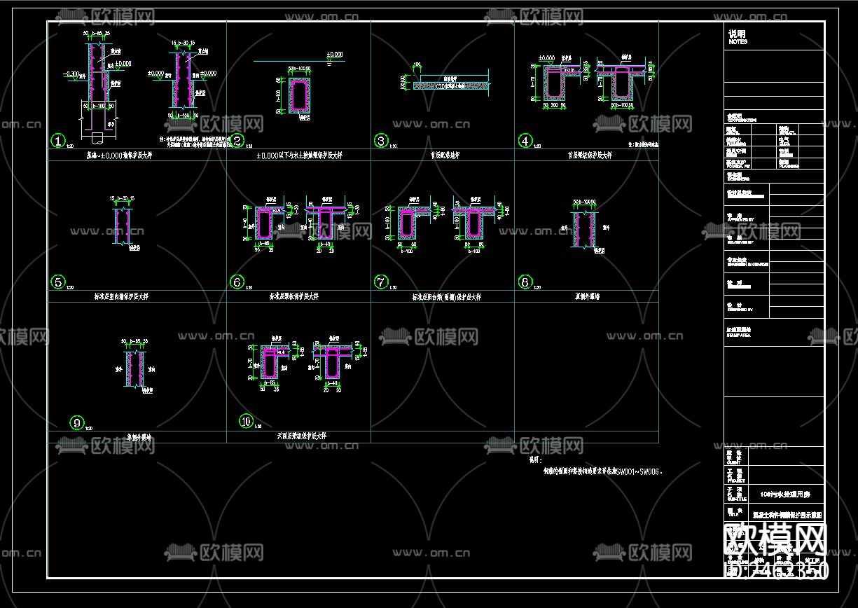 校园新建工程一层污水处理房CAD施工图下载（渲染图5）