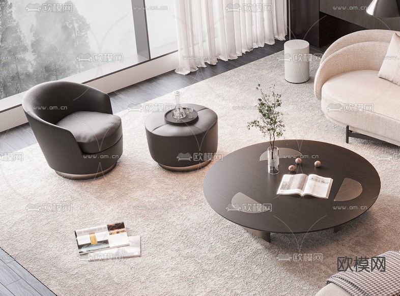 Minotti 组合沙发3d模型下载(渲染图2)