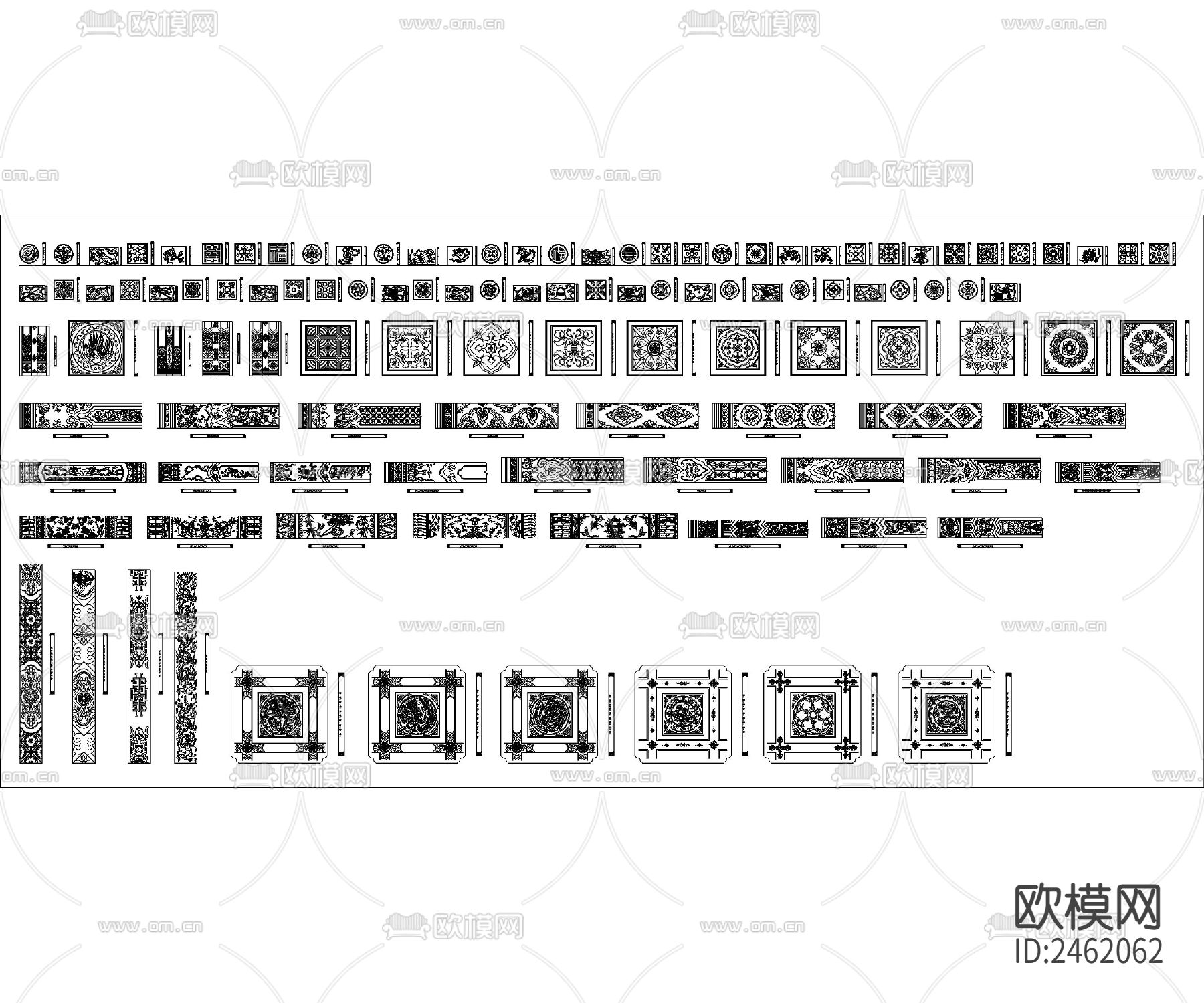 常用地面拼花CAD施工图下载（渲染图7）