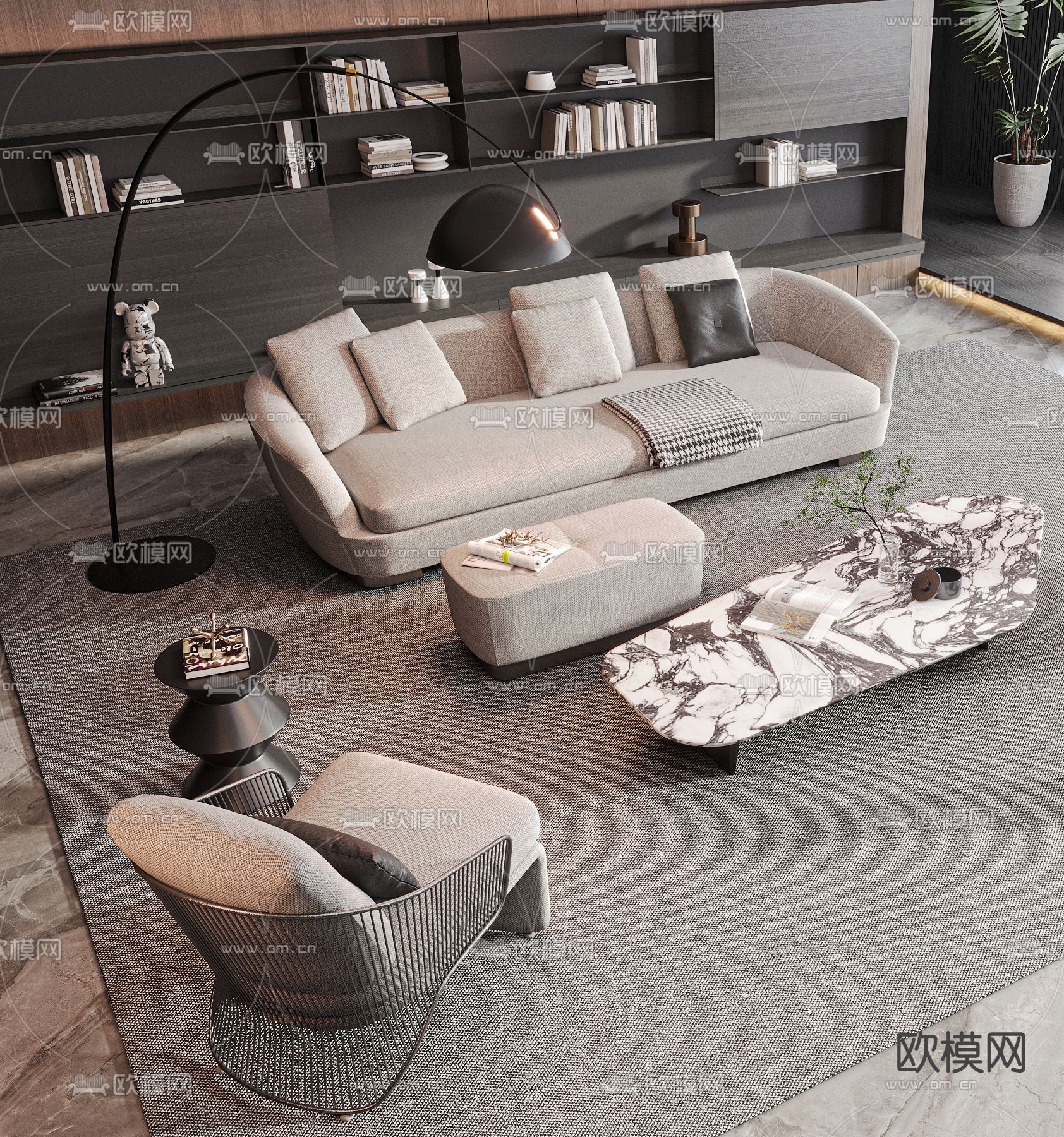 Minotti 组合沙发3d模型下载（渲染图3）