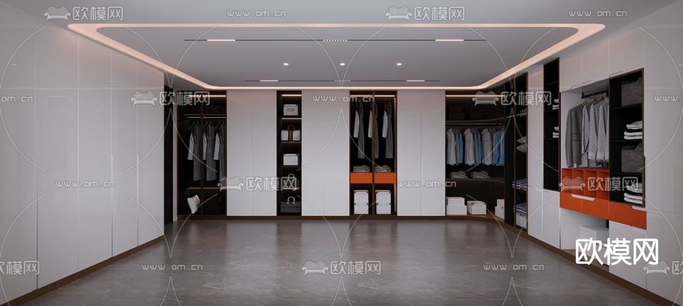 现代衣帽间3d模型下载(渲染图1)