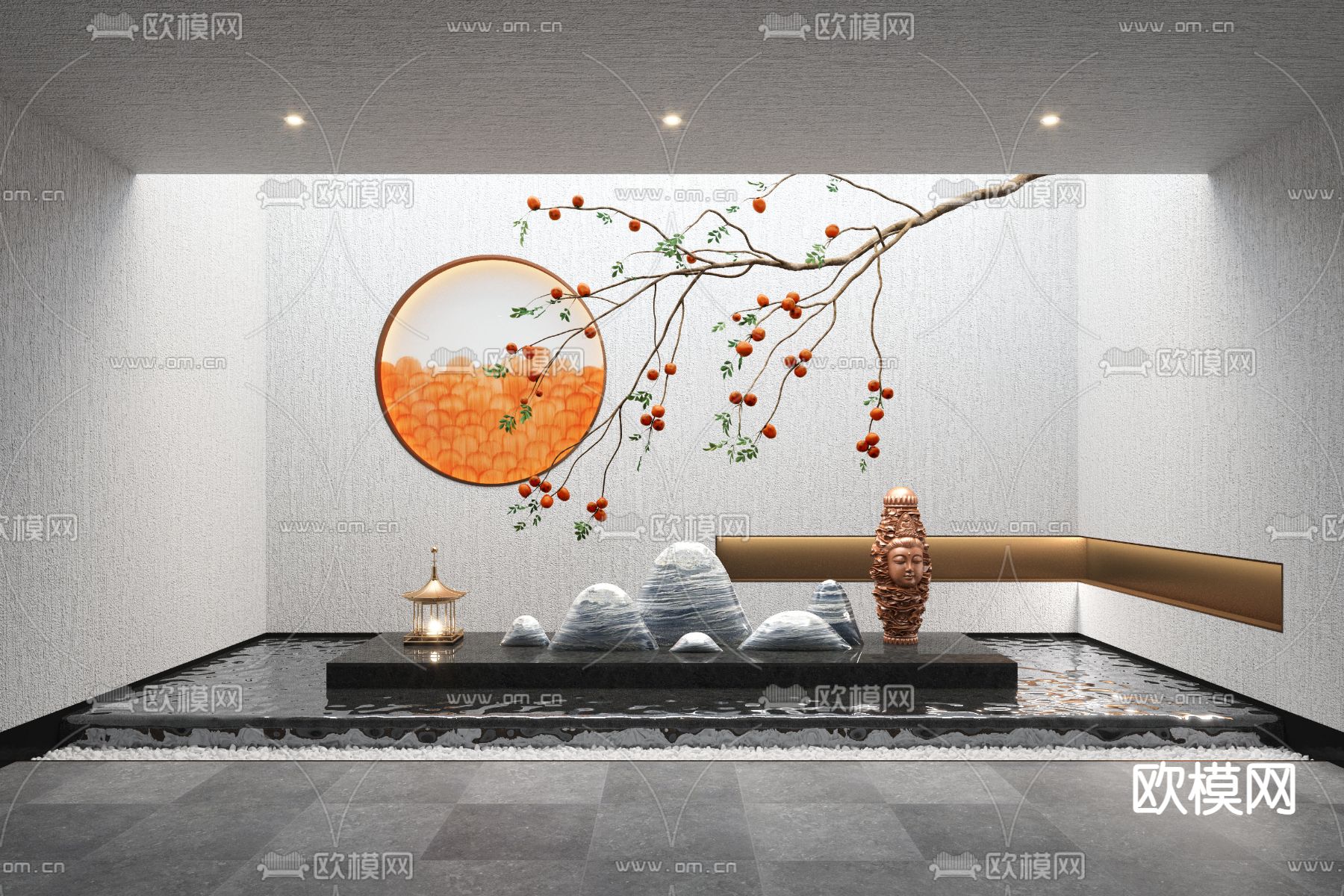 植物堆天井 景观小品3d模型下载