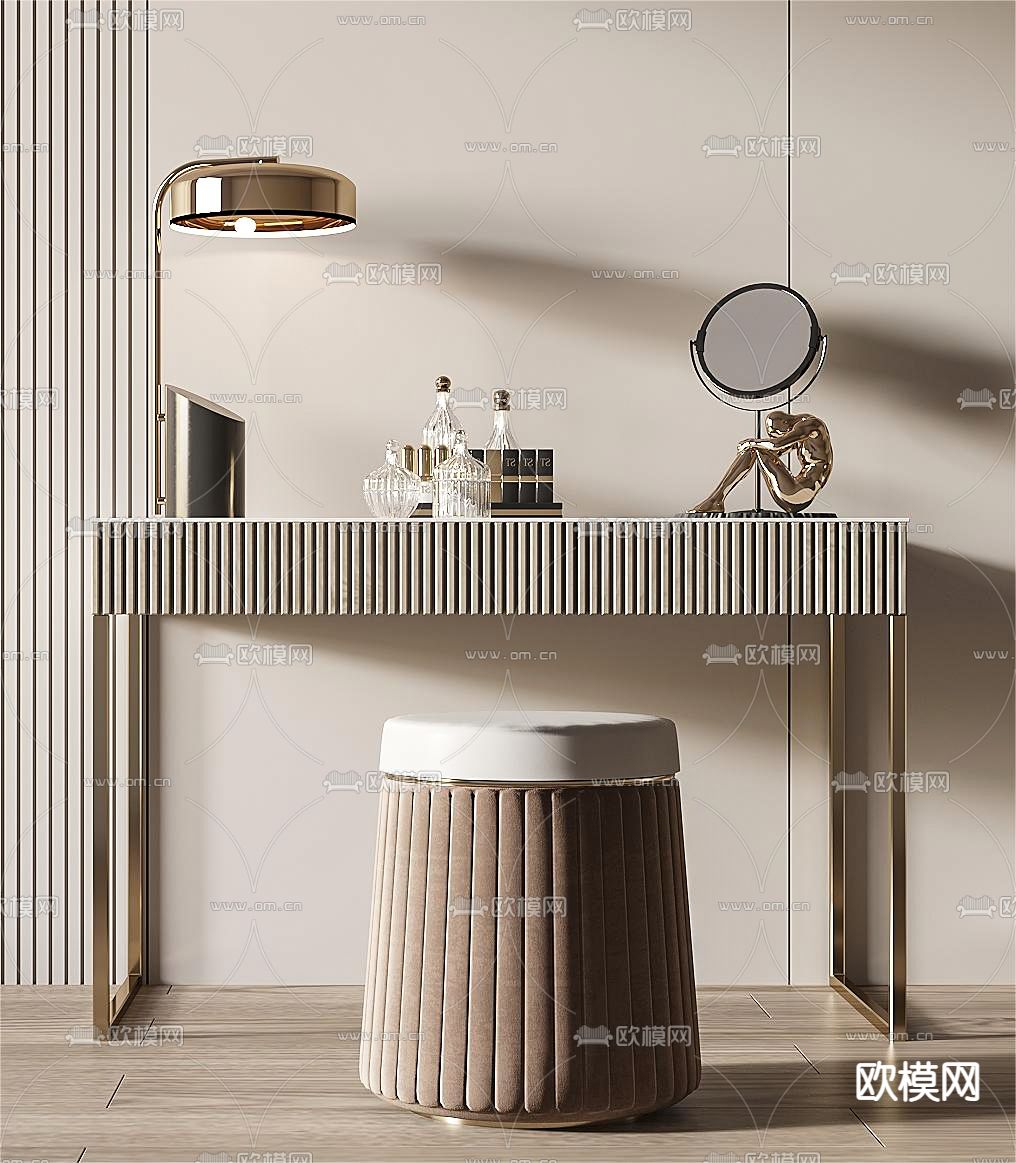 现代梳妆台3d模型下载