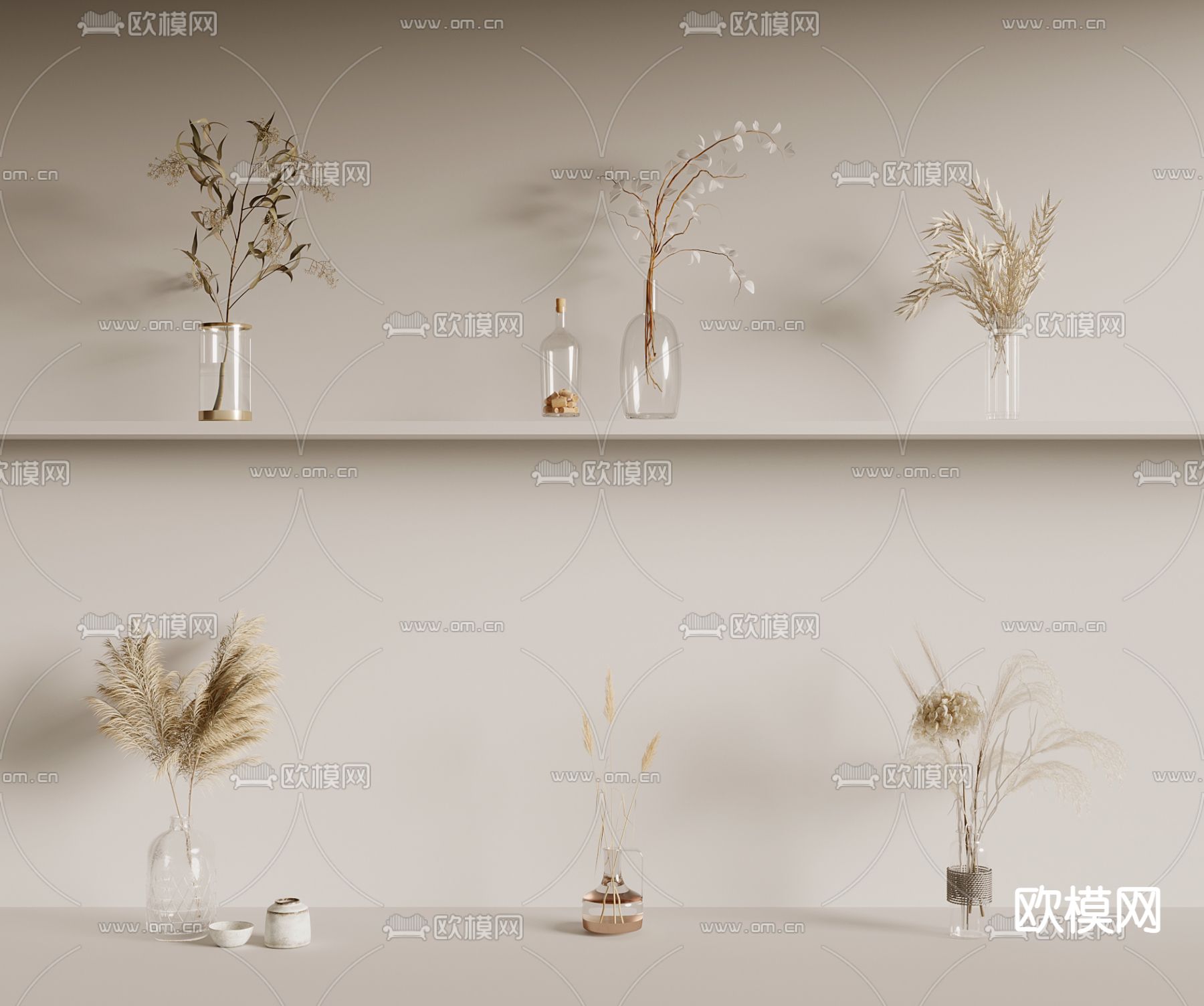 水养插花 花瓶花艺3d模型