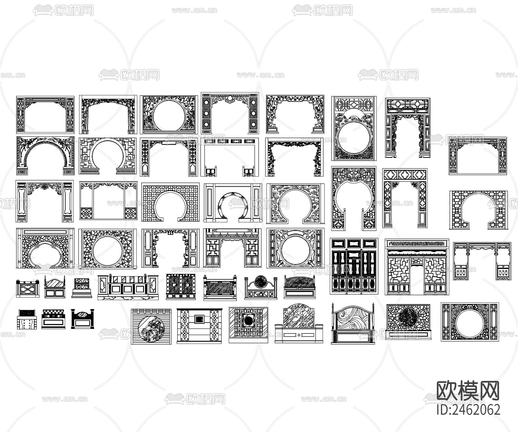 常用地面拼花CAD施工图下载（渲染图1）