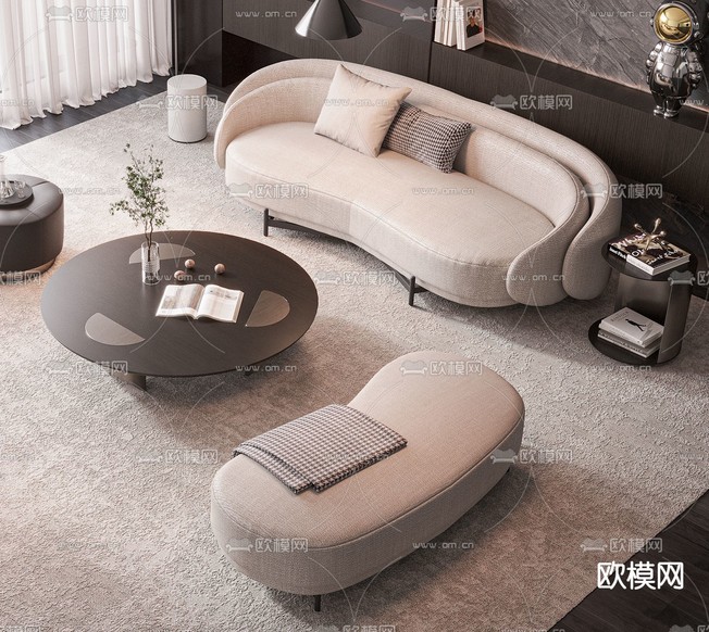 Minotti 组合沙发3d模型下载(渲染图3)