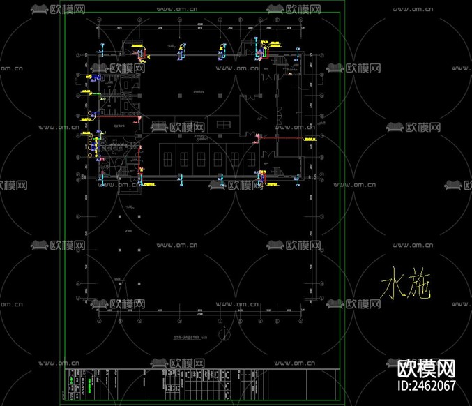 排水CAD施工图下载(渲染图3)