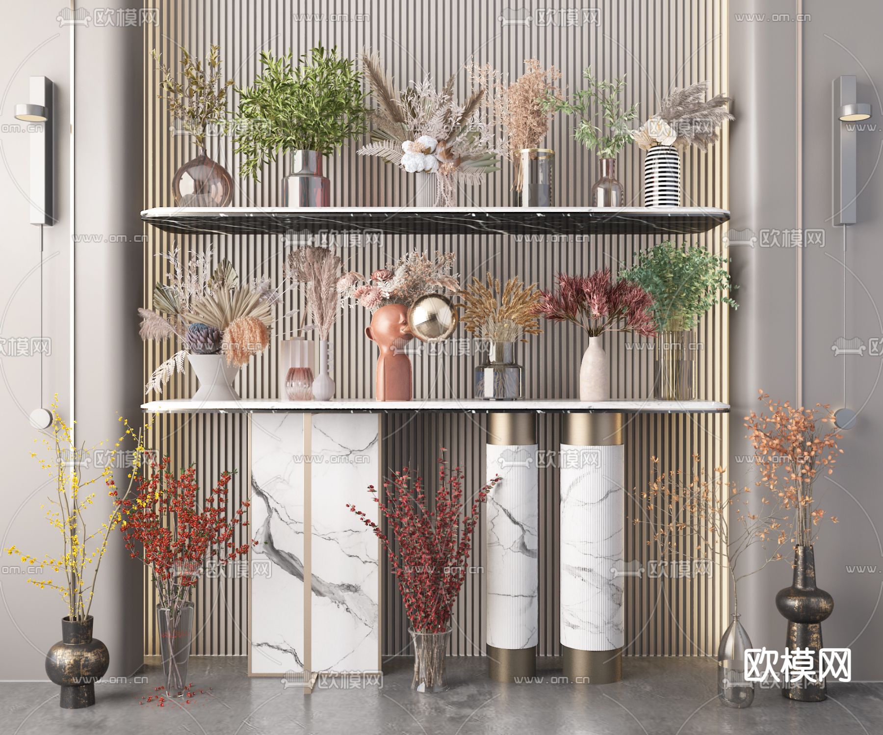 水生植物 花瓶花艺3d模型