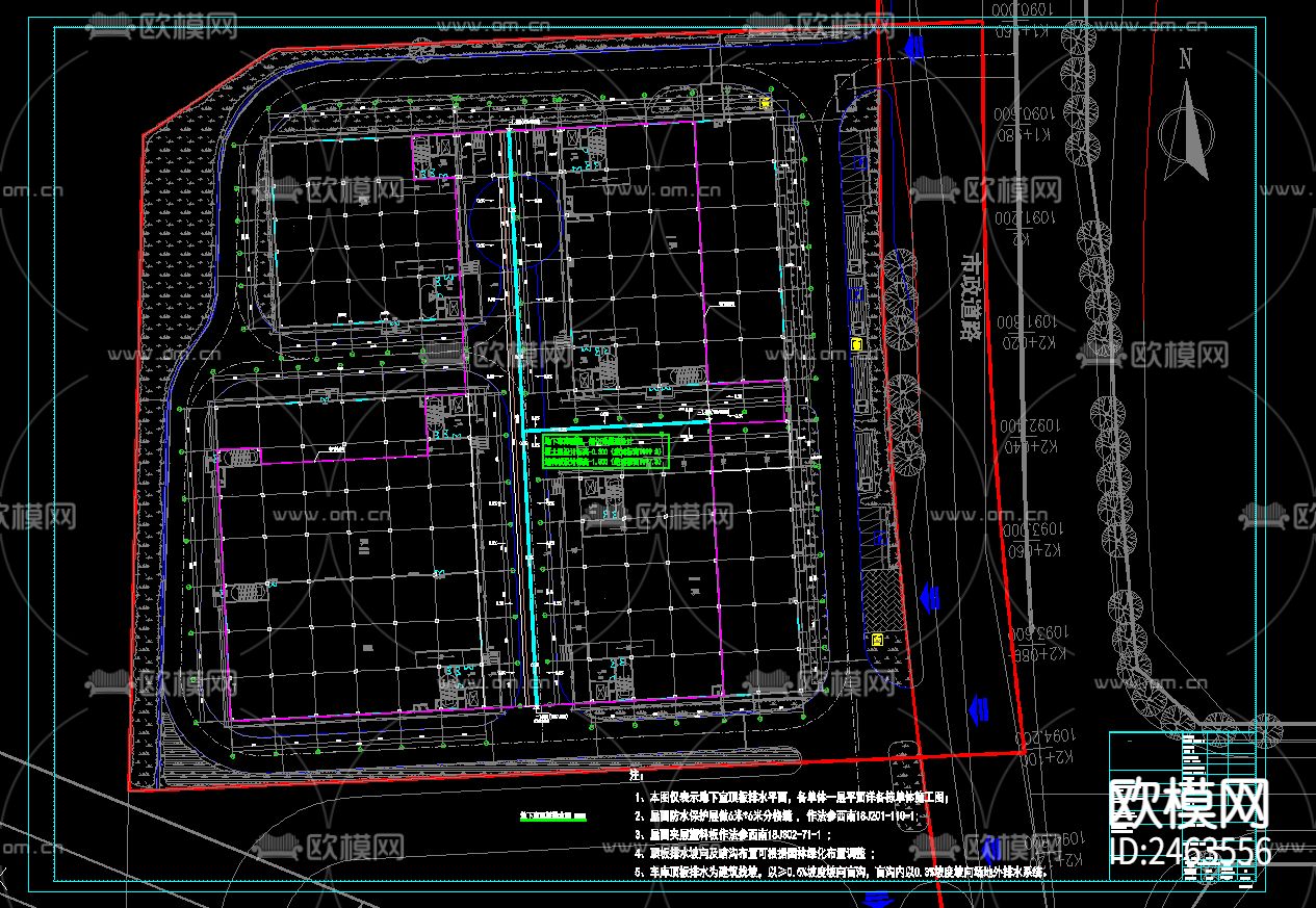 应急物资储备仓库地下室建筑cad施工图下载（渲染图5）